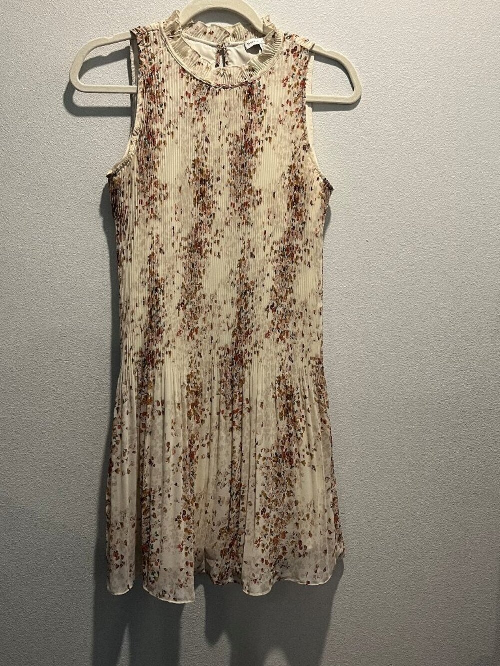 Maison d’Amélie Paris Floral Pleated Sleeveless Dress, Size S